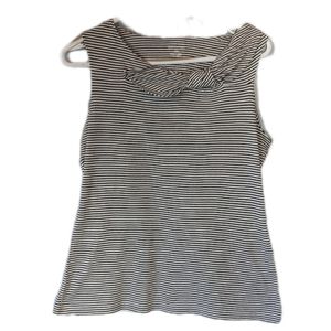 Banana Republic Striped Tank with Bow black and white size medium